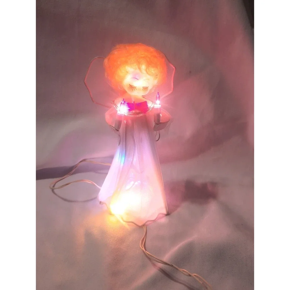 VINTAGE 10 Light Heirloom Christmas Angel Tree Topper MCM 9